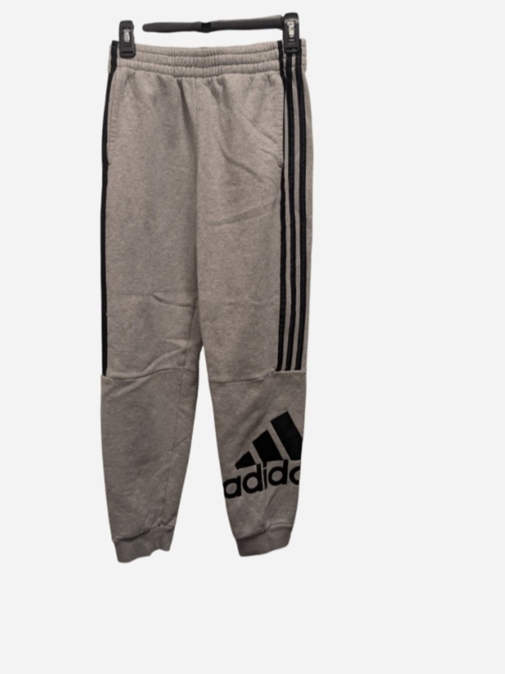 adidas Gray Sweat Joggers with Black Stripe Detail